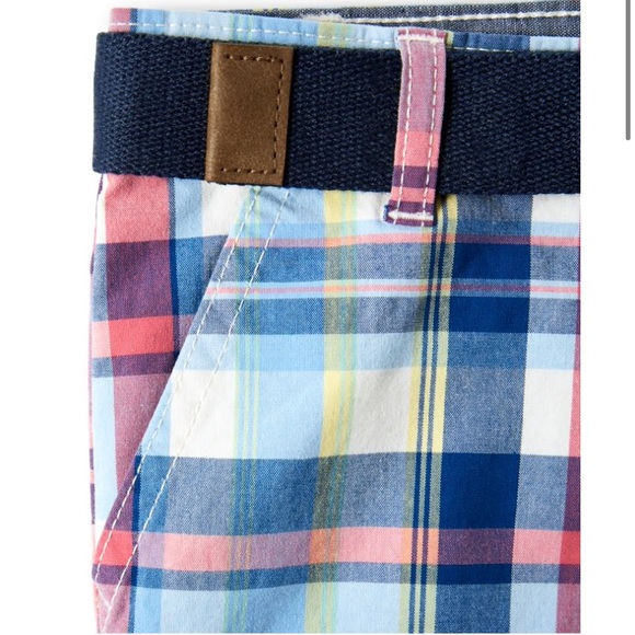 Baby boys Gymboree plaid belted chino shorts. NWT - Picture 3 of 6